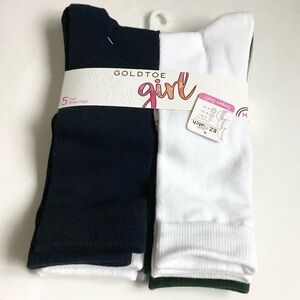 Gold Toe Girls 5 Pack Socks Medium NWT